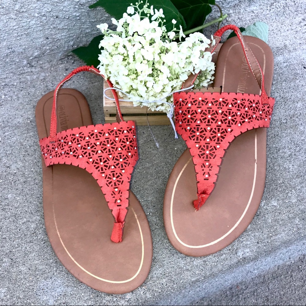 OLIVIA MILLER Cutout Thong Sandals New! Never Worn